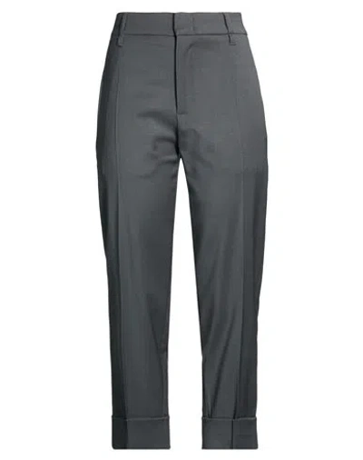 Tela Woman Pants Charcoal Size 6 Polyester, Virgin Wool, Elastane In Gray