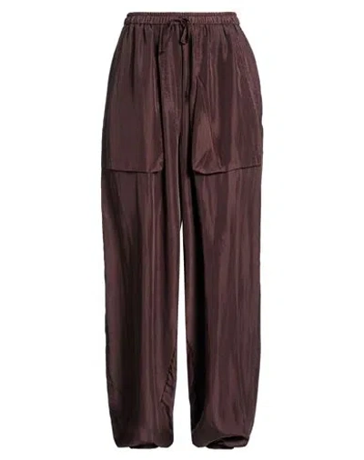 Tela Woman Pants Chocolate Brown Size 8 Silk