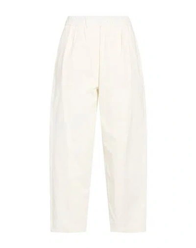 Tela Woman Pants Cream Size 4 Cotton, Elastane In Neutral
