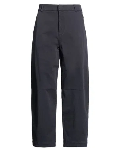 Tela Woman Pants Midnight Blue Size 10 Cotton, Elastane In Black