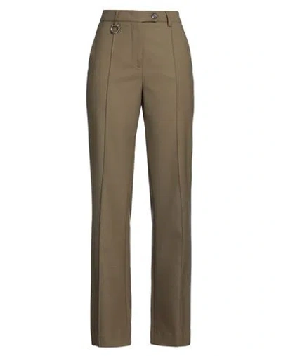 Tela Woman Pants Military Green Size 10 Polyester, Virgin Wool, Elastane