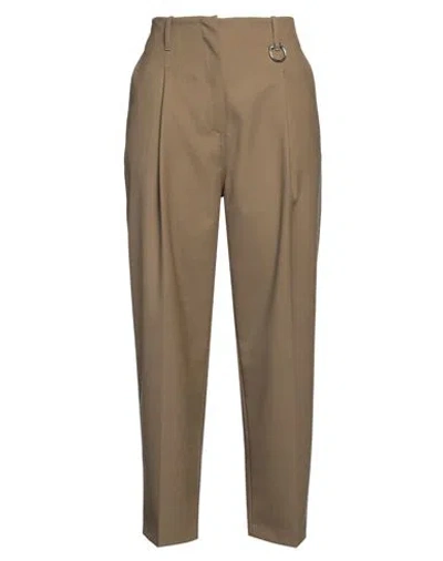 Tela Woman Pants Military Green Size 8 Polyester, Virgin Wool, Elastane