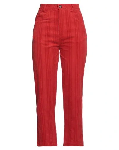 Tela Woman Pants Red Size 8 Cotton
