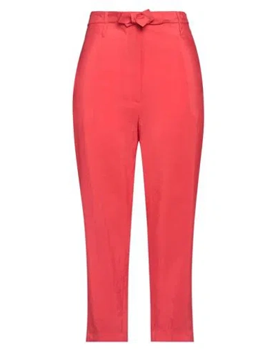 Tela Woman Pants Red Size 6 Viscose, Polyester