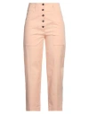 Tela Woman Pants Salmon Pink Size 6 Cotton, Elastane