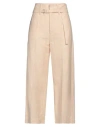 Tela Woman Pants Sand Size 10 Cotton, Polyamide, Linen In Beige