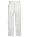Tela Woman Pants White Size 10 Cotton, Polyamide, Linen In White