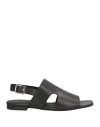 Tela Woman Sandals Black Size 8 Calfskin In Black