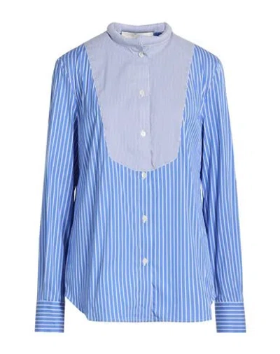 Tela Woman Shirt Azure Size 4 Cotton, Polyamide, Elastane In Blue
