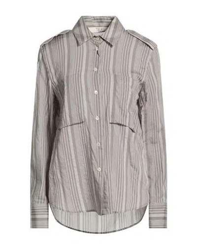 Tela Woman Shirt Grey Size 8 Lyocell, Silk In Gray