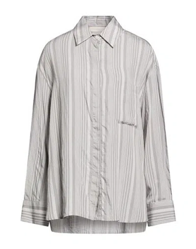 Tela Woman Shirt Grey Size 8 Lyocell, Silk In Gray