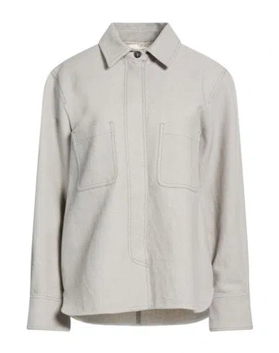 Tela Woman Shirt Light Grey Size 8 Wool, Cotton In Gray
