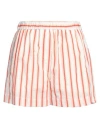 TELA TELA WOMAN SHORTS & BERMUDA SHORTS TOMATO RED SIZE 6 COTTON, POLYAMIDE, LINEN