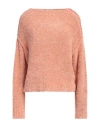 TELA TELA WOMAN SWEATER APRICOT SIZE M WOOL, POLYAMIDE