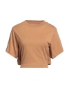 Tela Woman T-shirt Camel Size M Cotton In Beige