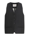 Tela Woman Tailored Vest Black Size 8 Polyester, Virgin Wool, Elastane