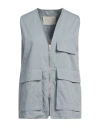 Tela Woman Tailored Vest Light Grey Size 6 Cotton, Polyamide, Linen In Grey