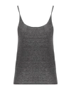 Tela Woman Tank Top Charcoal Size Xs Polyamide, Alpaca Wool, Virgin Wool In Grey