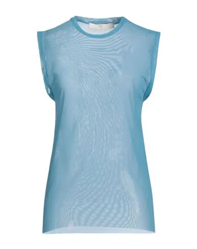 Tela Woman Top Azure Size M Polyamide, Elastane In Blue