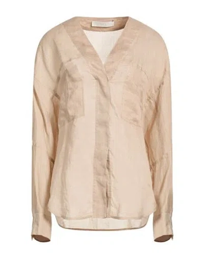 Tela Woman Top Beige Size 8 Ramie In Neutral
