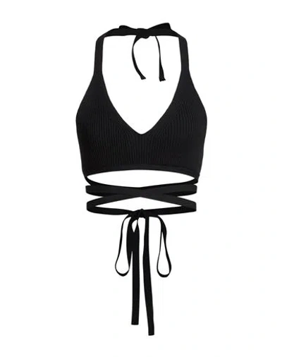 Tela Woman Top Black Size M Viscose, Polyamide, Elastane