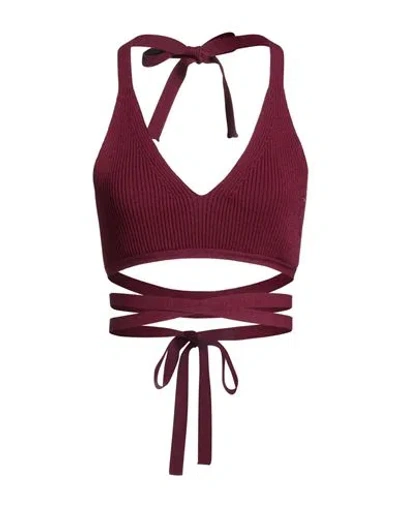 Tela Woman Top Burgundy Size M Viscose, Polyamide, Elastane