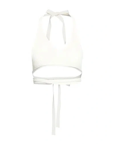 Tela Woman Top White Size M Viscose, Polyamide, Elastane