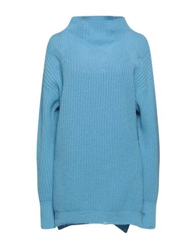 Tela Woman Turtleneck Light Blue Size M Wool