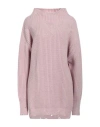 Tela Woman Turtleneck Pink Size S Wool In Pink