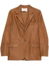 Tela Brown Golde Tailored Structured Polyester Jacket In Brown