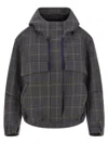 Tela Niki Check-pattern Jacket In Gray