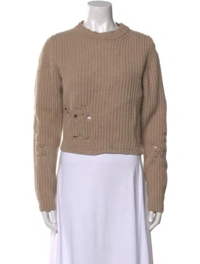 Pre-owned Tela Wool Crew Neck Sweater In Neutral