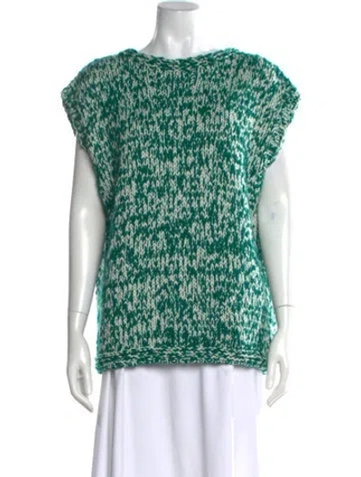 Pre-owned Tela Wool Printed Sweater In Green