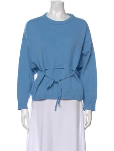 Pre-owned Tela Wool Scoop Neck Sweater In Blue