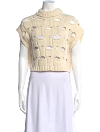 Pre-owned Tela Wool Turtleneck Sweater In Neutral
