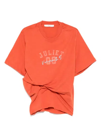 Tela Wrap Printed T-shirt In Orange