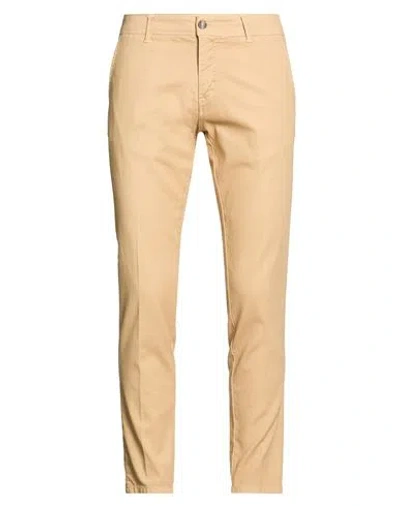 Telamira Man Pants Camel Size 40 Cotton, Elastane In Brown