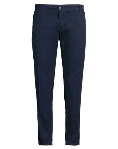 Telamira Man Pants Navy Size 40 Cotton, Elastane In Blue