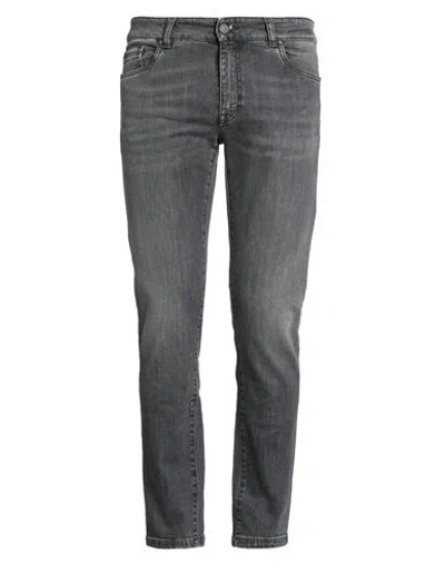 Teleria Zed Man Jeans Grey Size 35 Cotton, Elastane In Gray