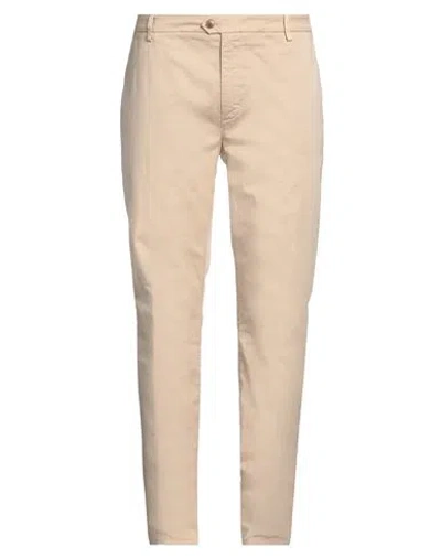 Teleria Zed Man Pants Beige Size 44 Cotton, Elastane In Neutral