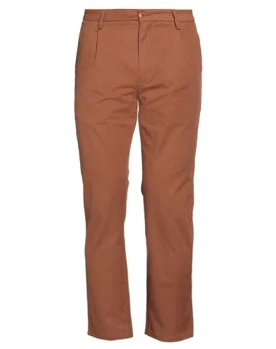 Teleria Zed Man Pants Camel Size 32 Cotton, Elastane In Beige