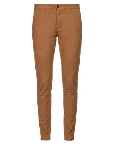 Teleria Zed Man Pants Camel Size 36 Linen, Cotton, Elastane In Beige