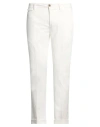 Teleria Zed Man Pants Ivory Size 34 Linen, Cotton, Elastane In White