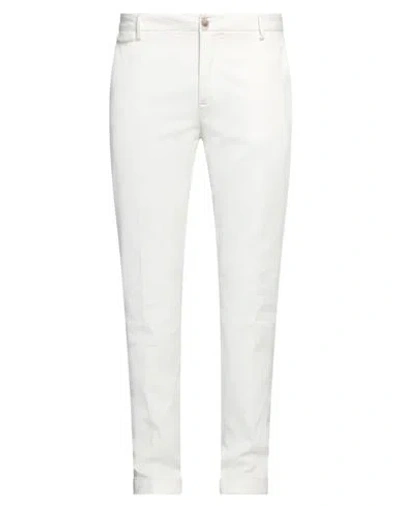 Teleria Zed Man Pants Off White Size 34 Cotton, Linen, Elastane