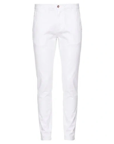 Teleria Zed Man Pants White Size 36 Linen, Cotton, Elastane