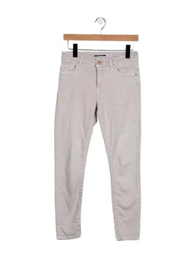 Pre-owned Teleria Zed Mid-rise Skinny Leg Jeans In Grey