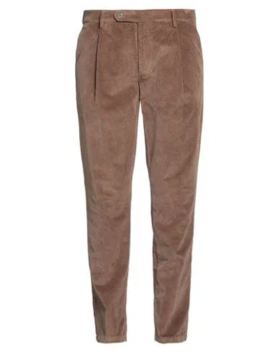 Teleria Zed Platino Man Pants Brown Size 38 Cotton, Modal, Elastane