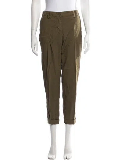 Pre-owned Teleria Zed Straight Leg Pants In Green