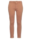 Teleria Zed Woman Pants Camel Size 26 Cotton, Lycra In Beige