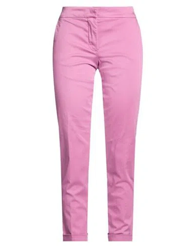 Teleria Zed Woman Pants Mauve Size 26 Cotton, Elastane In Purple
